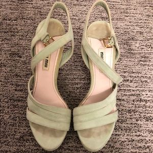 Miu Miu teal green heels. ADORABLE great CONDITION